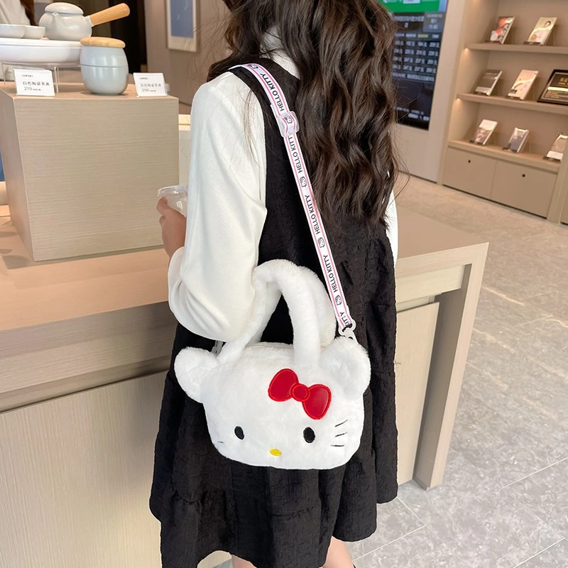 2023 New Hello Kitty Cute Doll Crossbody Bag Plush Bag Promotional Gift