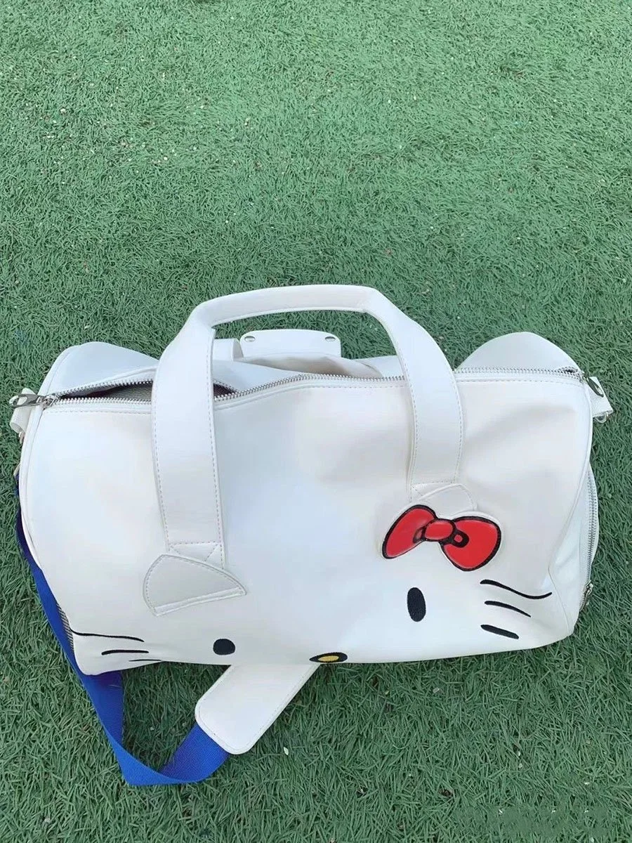 Hello Kitty Large Capacity Foldable Duffel Sport Travel Luggage Bag