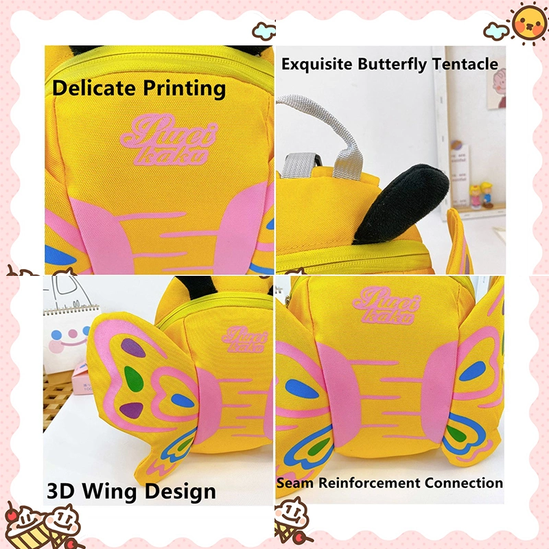 Hot Sale Popular Cartoon Preschool Kindergarten Toddler Pink Butterfly Bag Mini Backpack