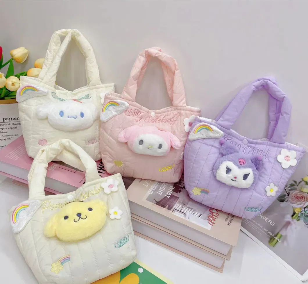 Wholesale Plush Anime Handbag Doll Cosplay Bag Sanrio Kawaii Mini Backpack Cute Kuromi Cinnamoroll My Melody Shoulder Bag Girl Doll Handbag Stuffed Toy