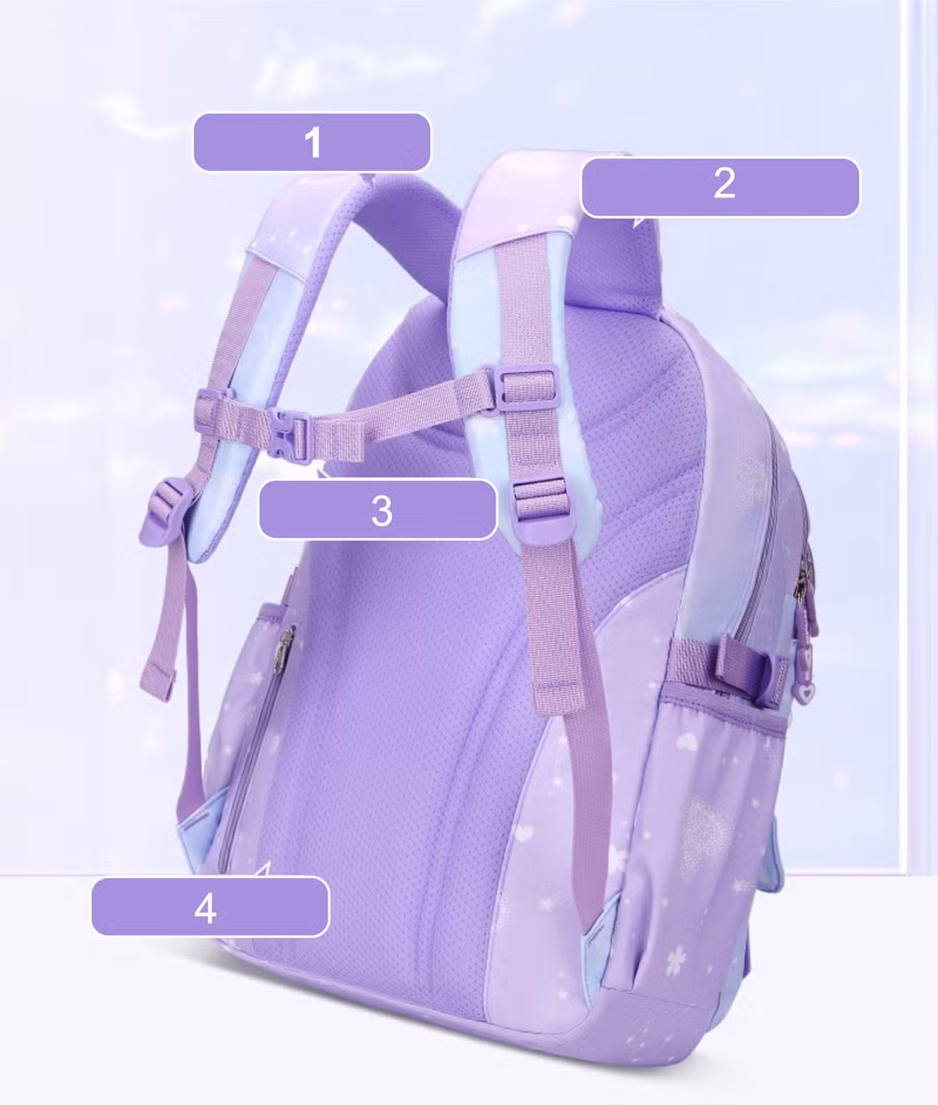 New Fashion Kids Backpack Shiny Children Cute School Bag for Girl