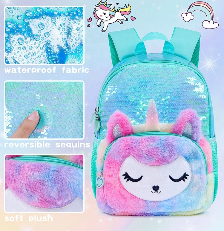 School Children Backpack for Girls Sequins Shinny Kids School Bag