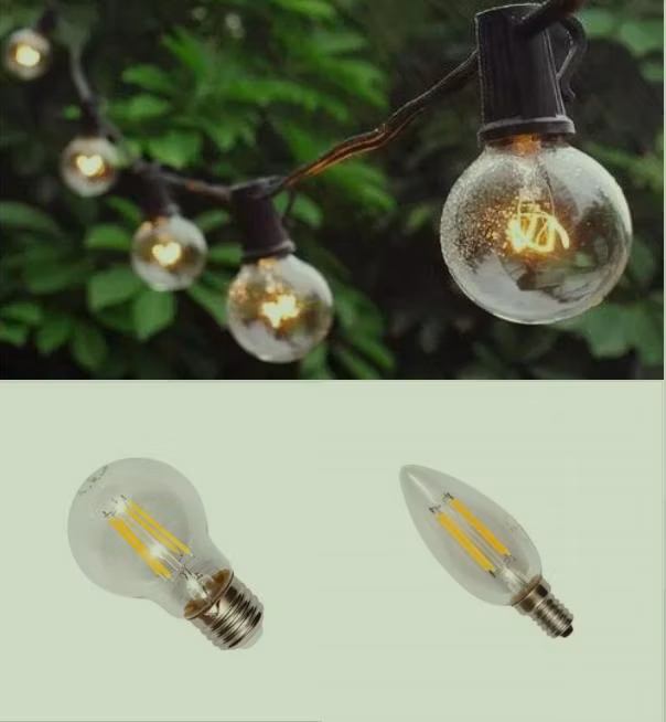 Factory Price High Quality Clear Glass A60 LED Filament Bulbs with High Lumen Efficiency