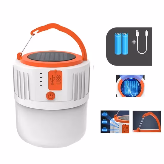 USB Rechargeable LED Camping Light Solar Emergency Bulb Lantern