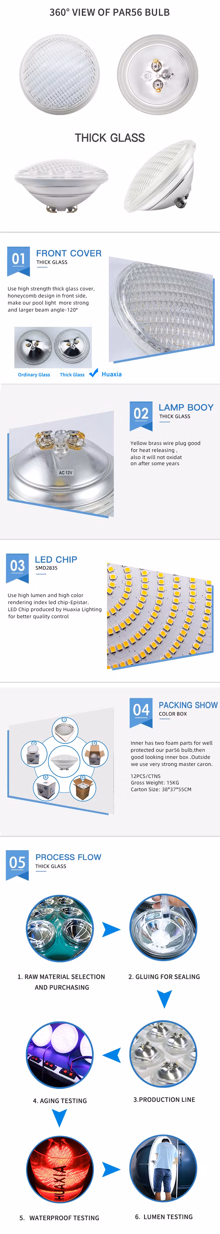 35watt Waterproof Underwater PAR56 LED Lighting Bulb Swimming Pool Light