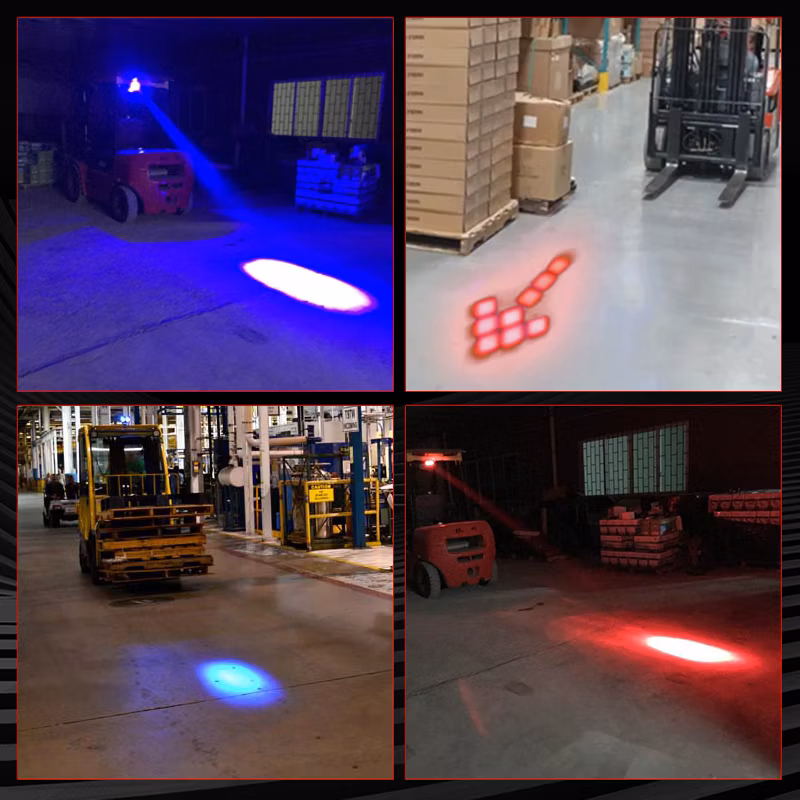 10-80V DC Small Size Blue Vehicle LED Warning Signal Light Forklift Lamp