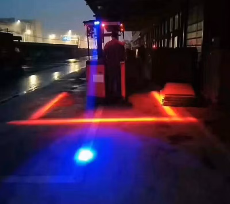 10-80V DC Small Size Blue Vehicle LED Warning Signal Light Forklift Lamp