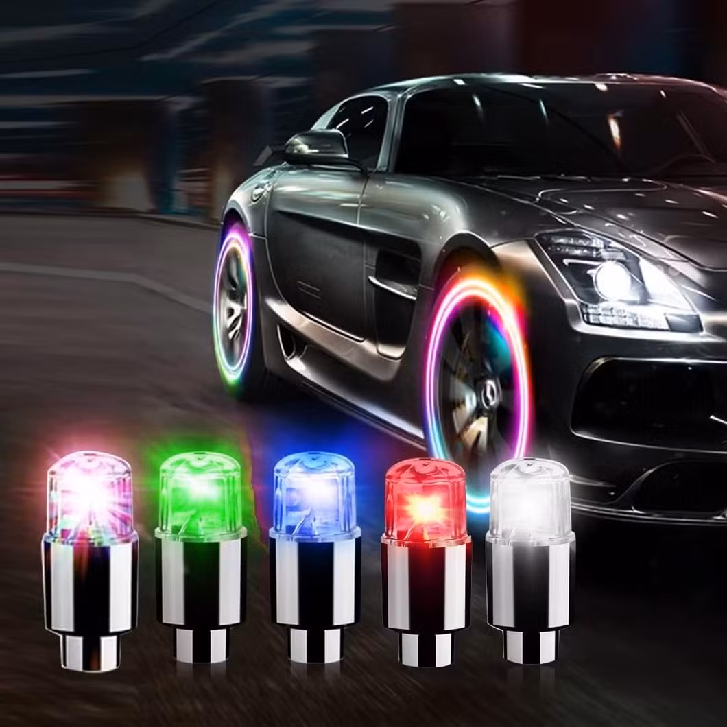 Green Red Blue RGB Tire Rim Gas Valve Bulb with Tire Wheel Decorative Atmosphere LED Light for Car Motorcycle Bicycle