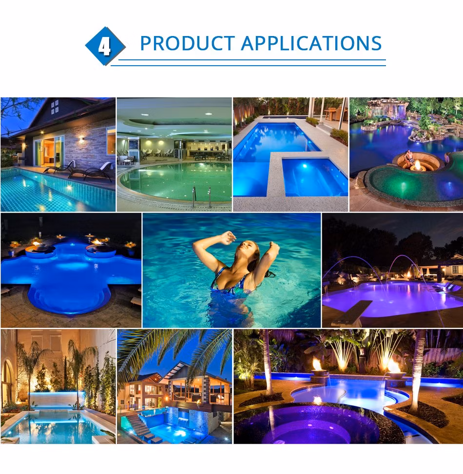 Nicheless SPA Fountain Stainless Steel 42W 35W 18W RGB 12V LED Resin Filled Pool Light Bulb