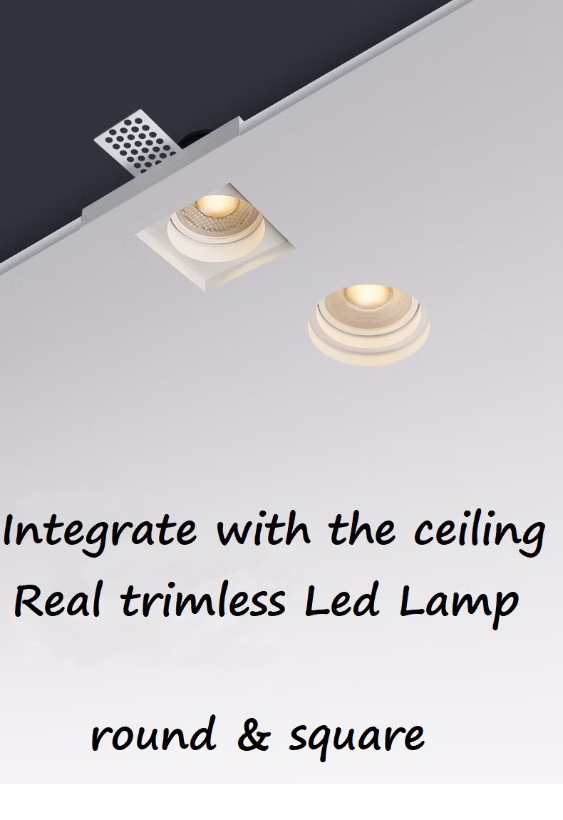 Household Recessed Lamp Trimless LED Ceiling Down Light with GU10 Bulb Replacement