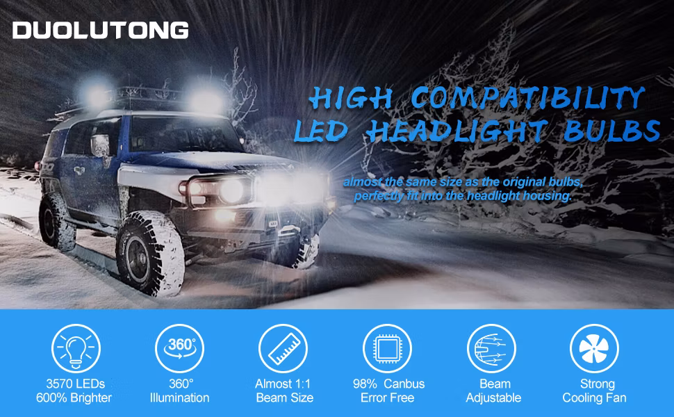 V4 8000lm 12V-24V 6000K H1 H3 H7 H8 H11 H13 9005 9006 LED Lamps Fog Lights Bulbs Red Colour