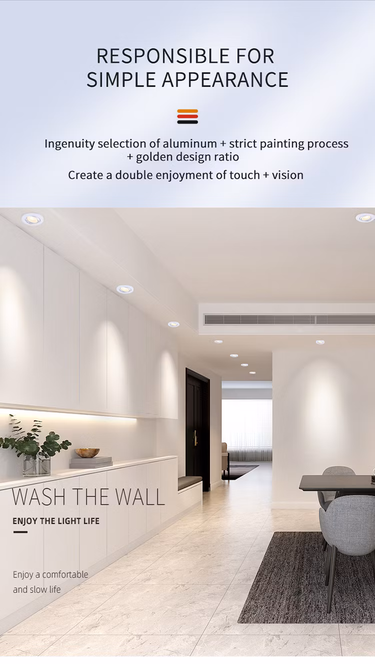 Balck Recessed LED Spot Light Square with LED Bulb