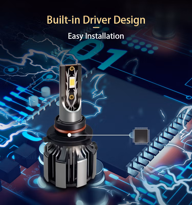 Evitek Car LED Lights 60W 8000lm Auto LED Headlights Conversion Kit 6500K White H11 H7 9005 9006 H4 H8 LED Headlight Bulbs