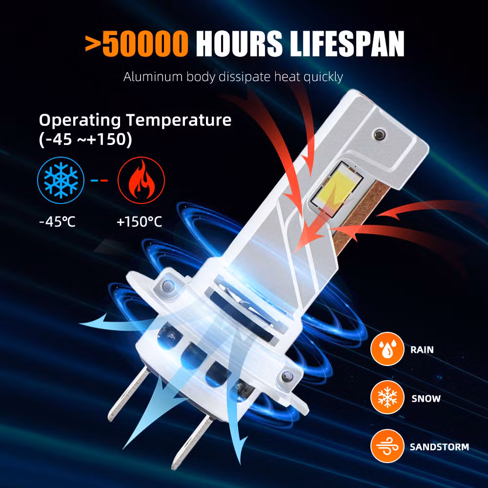 Low Beam 13000lm 70W Super Bright Replace Halogen Lamp Car LED Lights H7 Small Size LED Headlights Bulbs