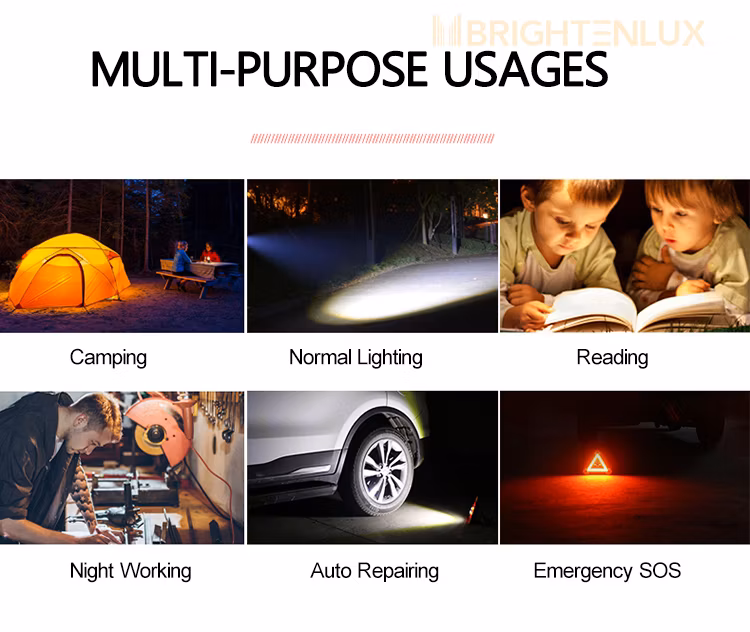 Brightenlux High Lumens 3 Modes Magnet Multi-Function USB Rechargeable Small Mini COB Bulb LED Work Light