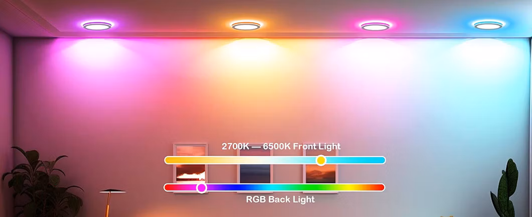 4in Rgbcw Colorful LED Recessed Panel Smart Ceiling Lights with Night Light