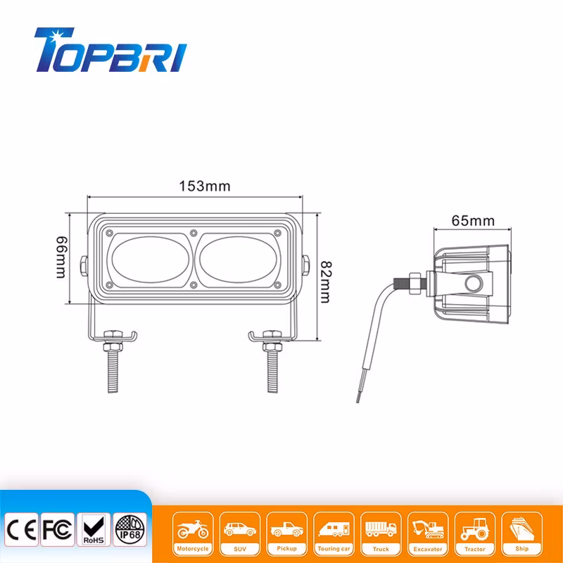 80V Osram Red LED Safety Forklift Work Lamp for Jumbo Forklift Truck Machine