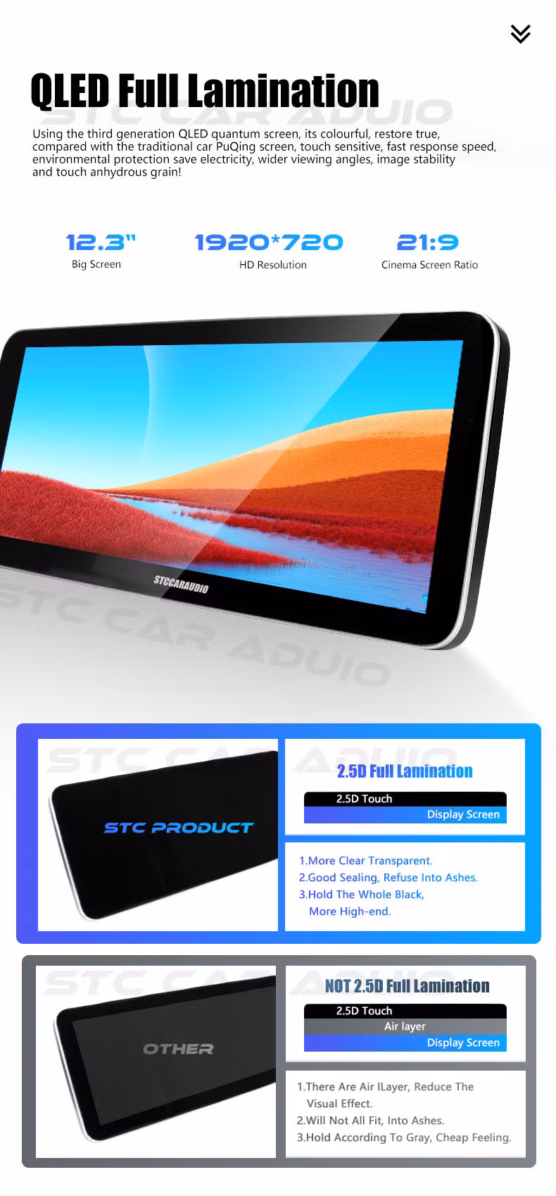 12.3 Inch 1DIN Android Car Radio DVD Player Stereo Autoradio Support Qled Touch Screen GPS Navigation Auto Multimedia Player