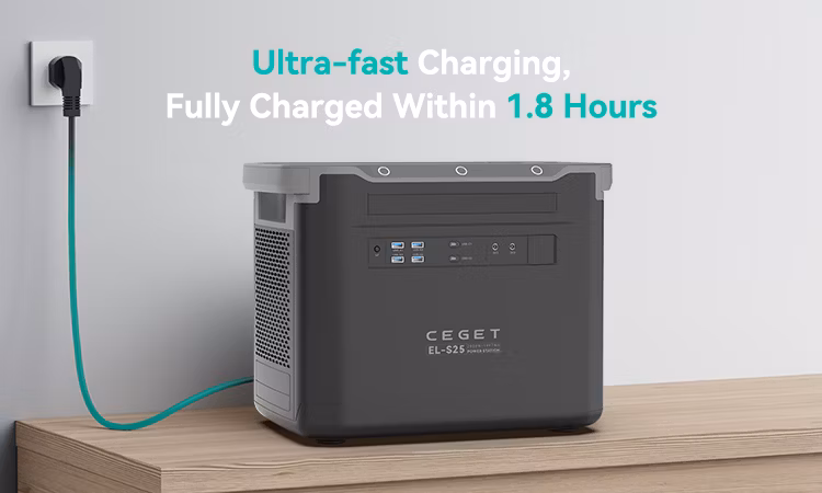 Ceget S25 Camping Powerstation 1997wh 2000W AC Solar Charging Backup Battery Energy Storage Supply Generator ODM OEM New Outdoor Portable Solar Power Station