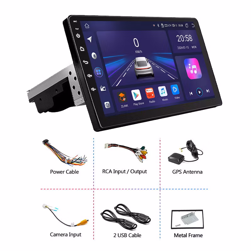 1 DIN Universal 9 Inch Touch Screen GPS Radio Stereo Android Car DVD Player with Navigator Model DSP Function RAM Make