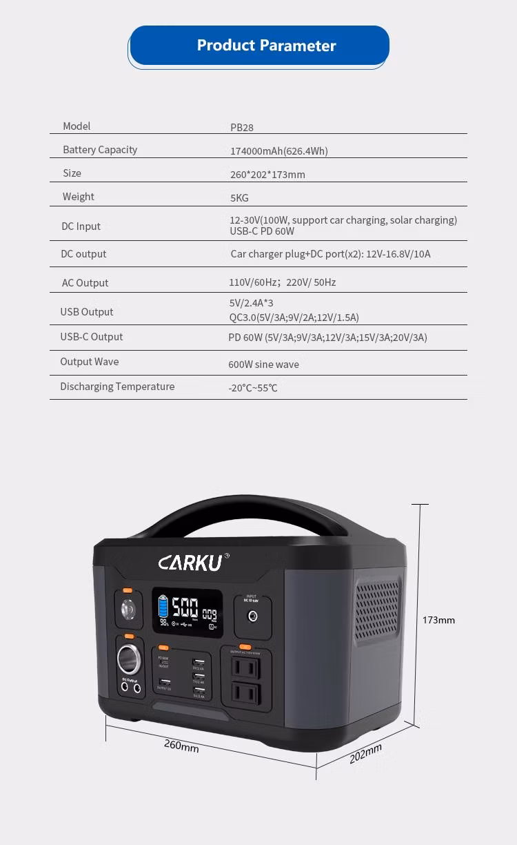 Top Rated Solar Generator Portable Rechargeable Power Station Guangzhou, 500W 568 Wh Battery Household Portable Power Station