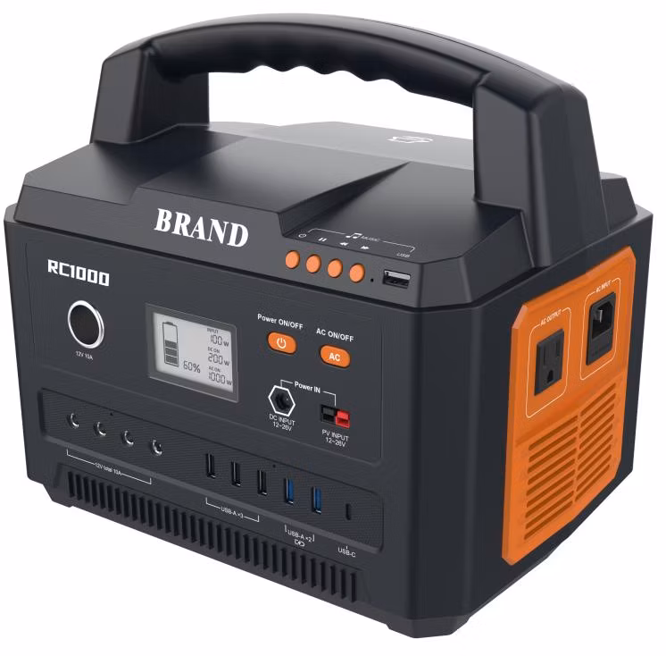 Large Capacity USB 1000W Solar Generator Power Supply Portable Power Station for Outdoor