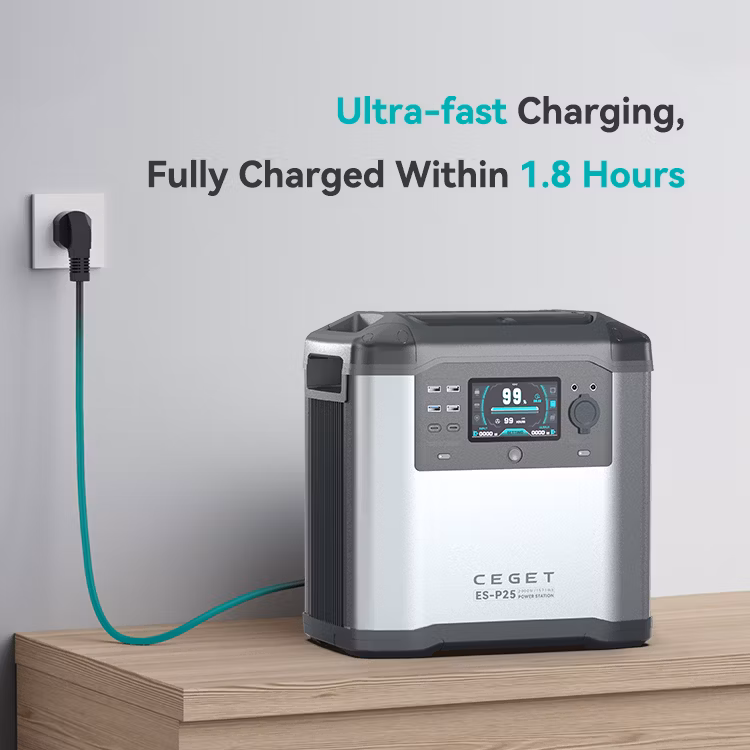 Ceget P25max Portable Power Station 2200W, 1935wh Ncm Battery, 1.8h to Full Charge, Solar Generator for Home Backup, Emergency, Outdoor Camping
