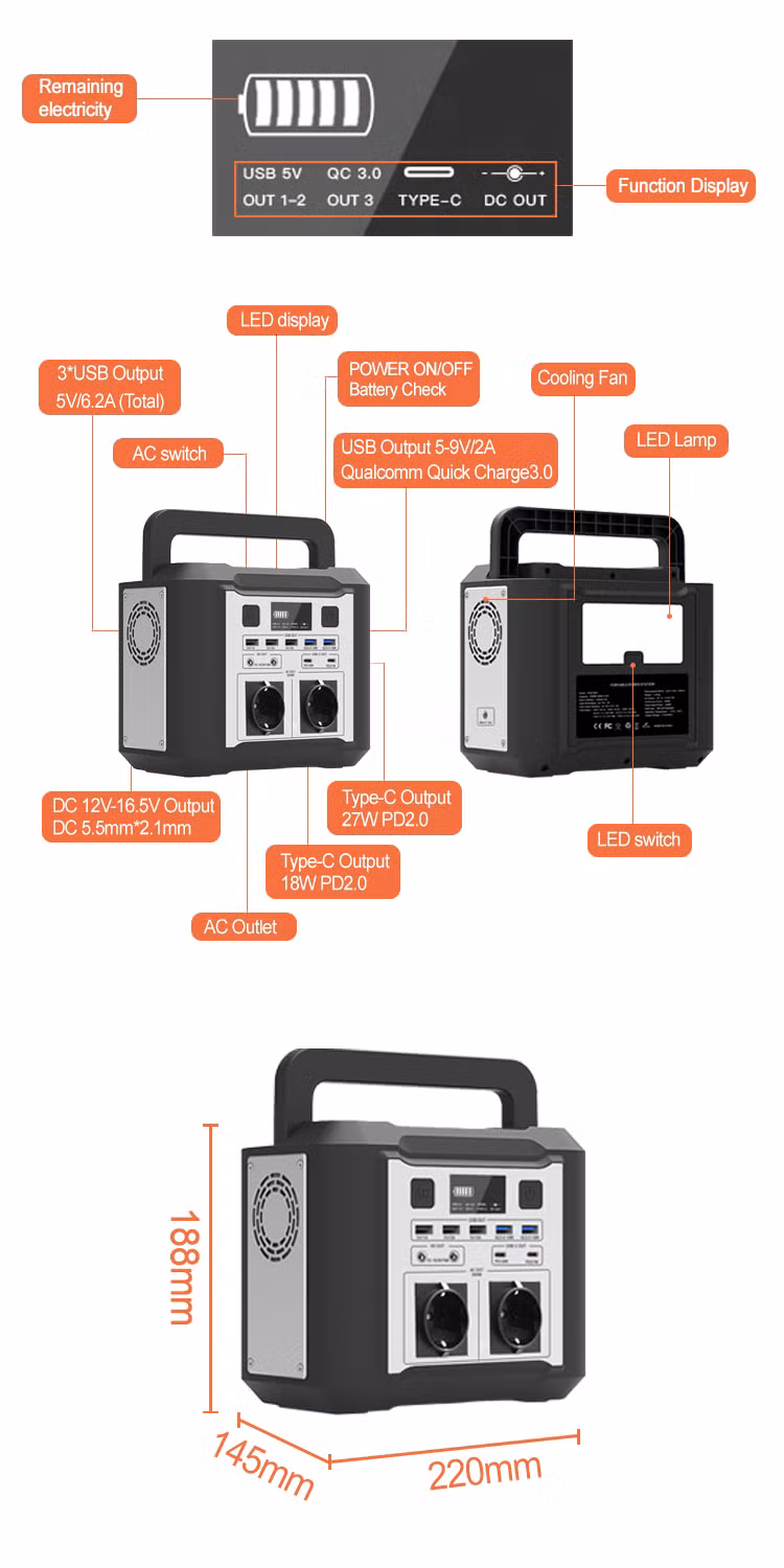 Hot Sale Camping Emergency 300W Watt Portable Power Station