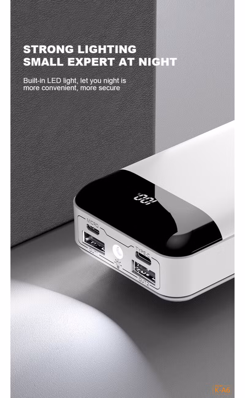 Portable Power Bank 10000mAh Station with LCD Display Built-in 4 Cables