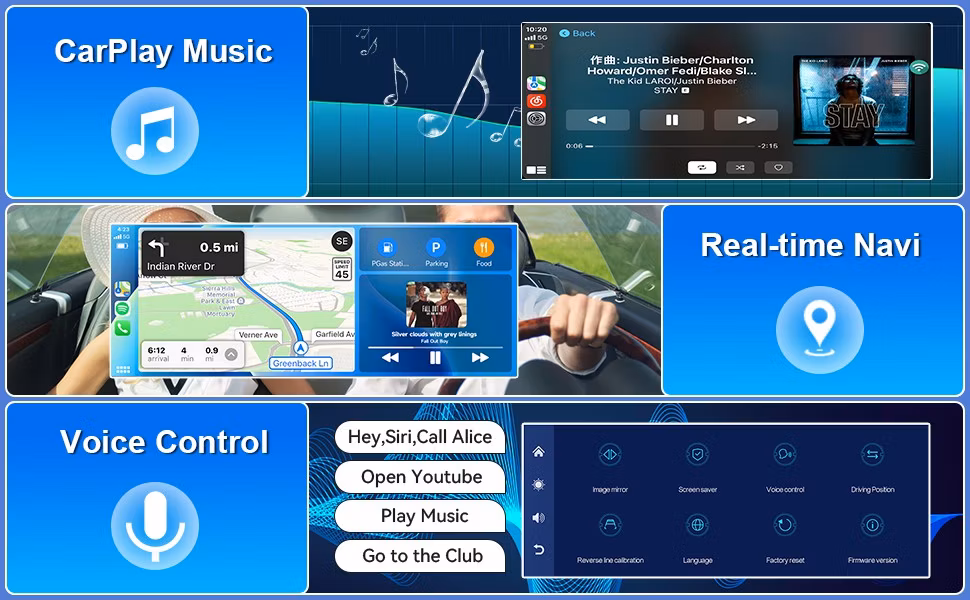 Rh-W515 10.26 Inch Touch Screen Carplay Android Auto Bluetooth Multimedia Player Car Video