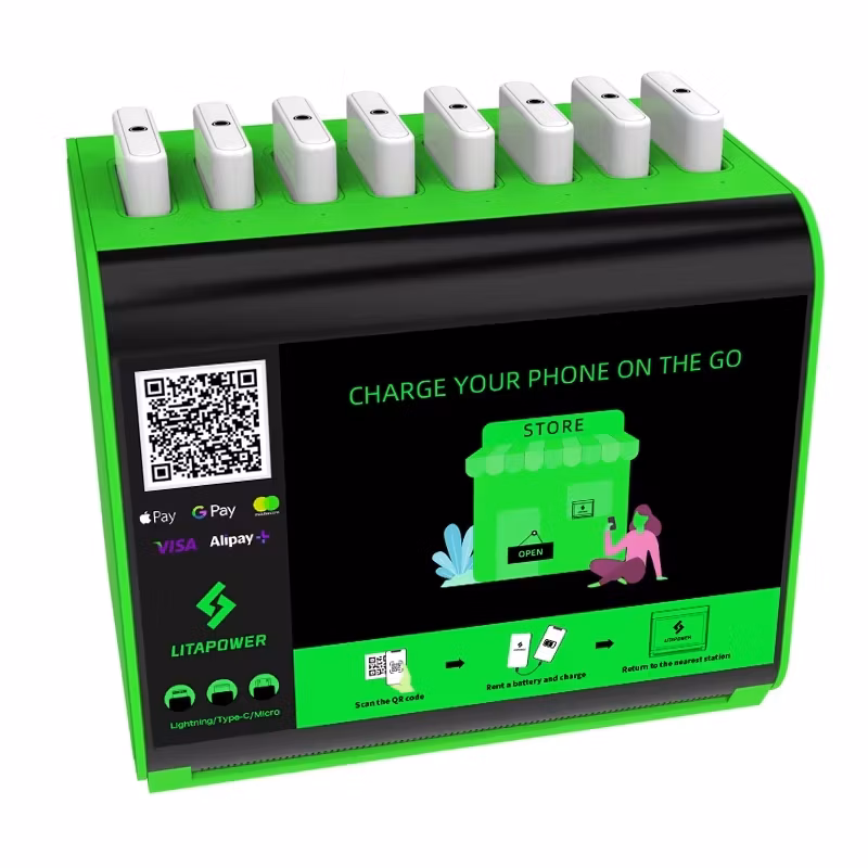 2025 New 8 Slots Shared Power Bank 5000mAh Sharing Power Bank Rental Sharing Station Portable Charger for Store Hotels Hospitals