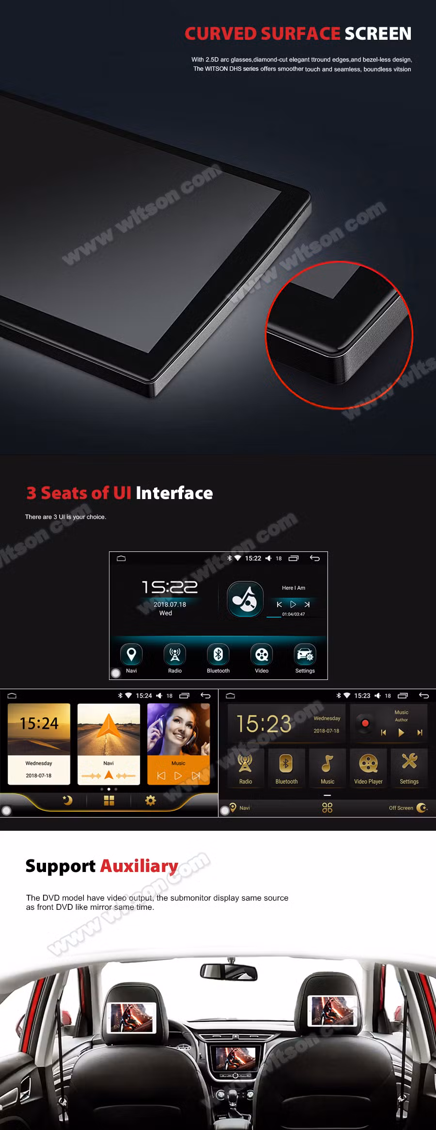 Witson Android 11 Car DVD Player Universal for Mitsubishi 2006-2012 Outlander 4GB RAM 64GB Auto Multimedia GPS Head Unit