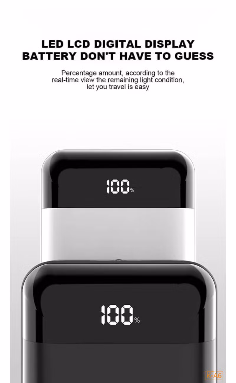 Portable Power Bank 10000mAh Station with LCD Display Built-in 4 Cables