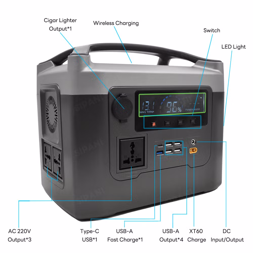 Power Station Solar Energy System 300W 500W 1000W 2000W 3000W 5000W LiFePO4 Outdoor Solar Power Generator Portable Power Station