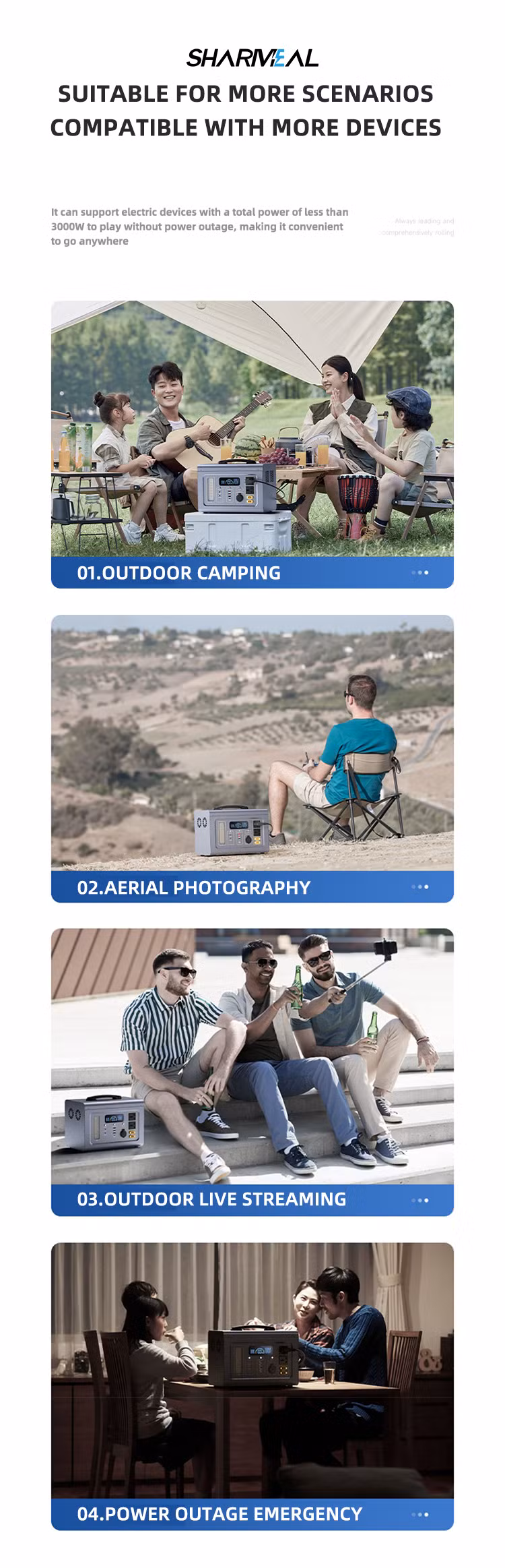 Support Global Agent Camping Outdoor Solar Generator Lithium Ion Battery 600W 648wh Portable Power Station Sm1000