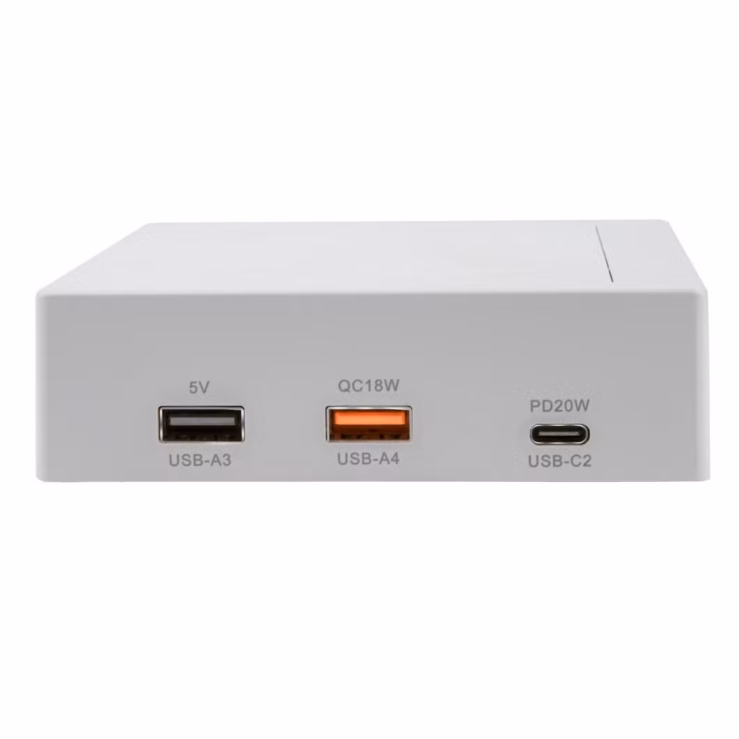100W White 6-Ports USB Charging Station Switching Power Supply Portable Power Station with AC 110V 220V 240V to DC 5V 9V 15V 20V for Phones and Tablets