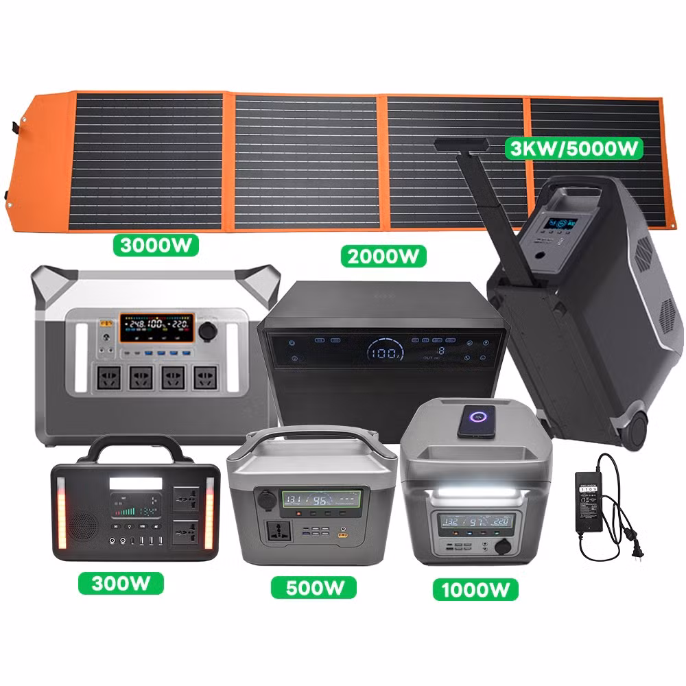 Power Station Solar Energy System 300W 500W 1000W 2000W 3000W 5000W LiFePO4 Outdoor Solar Power Generator Portable Power Station