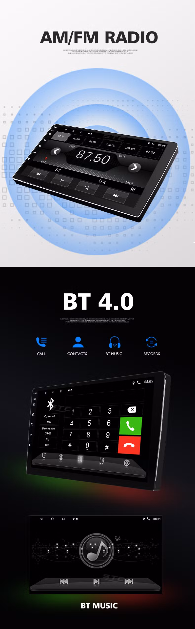 Manufacturer 10 Inch Android Car Radio DVD Player Car Screen Touch Android Multimedia Player Navigation GPS Car Audio