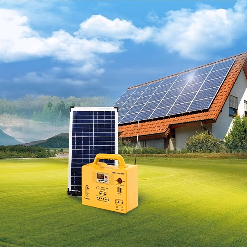 Portable Mini 60W Home Solar Power Station for Home Lighting and Phone Charging Car Charger