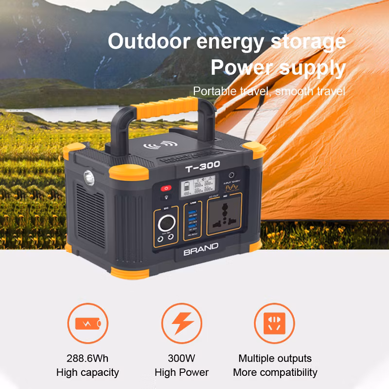 500W Backup Lithium Battery Portable Wireless Charger Portable Power Station