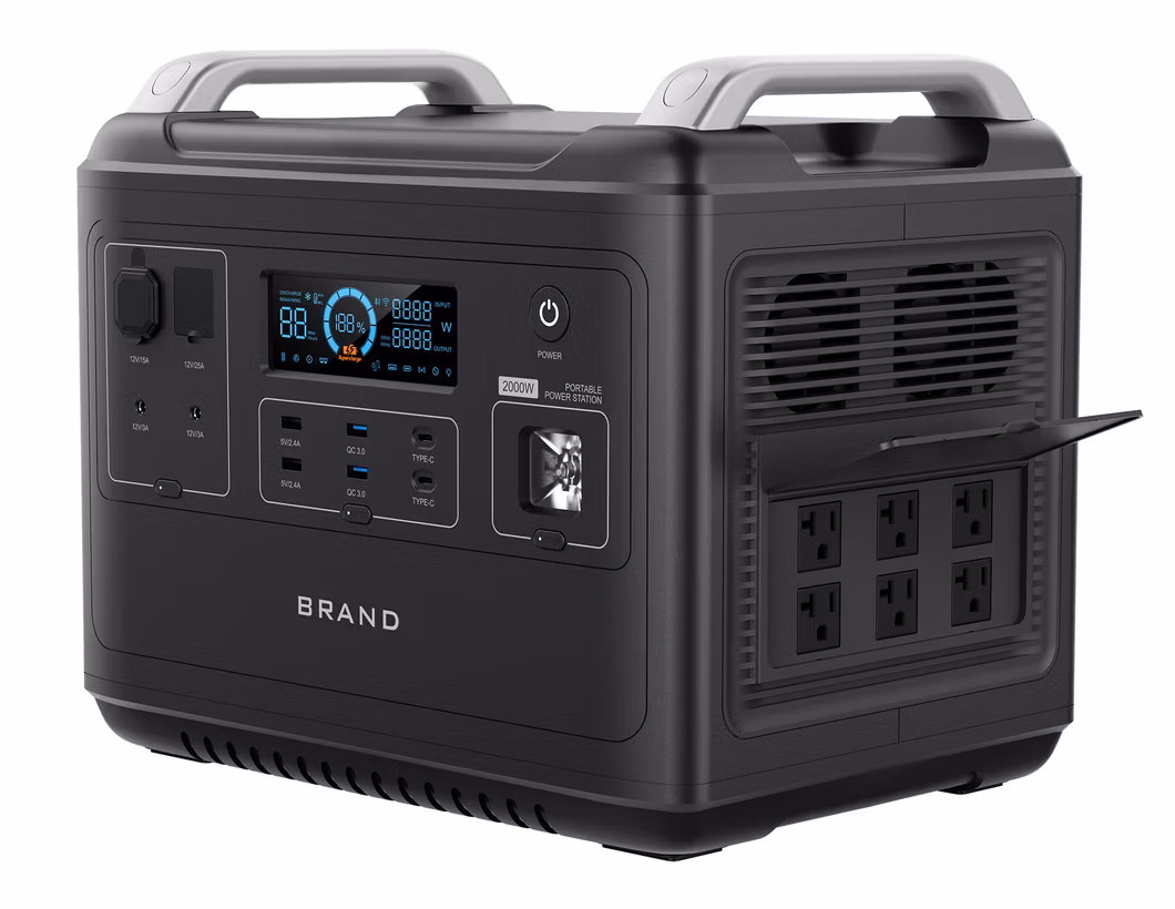 China 20 Years Factory Manufacture Wholesale Low-Price Lithium LiFePO4 2000W Power Bank Camping Solar Portable Power Station Generator 1200W 2000W