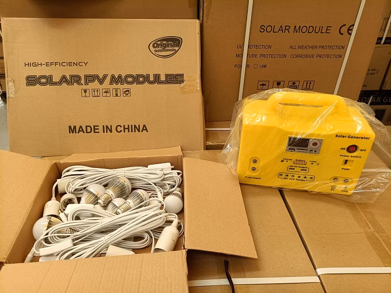 Portable Mini 60W Home Solar Power Station for Home Lighting and Phone Charging Car Charger