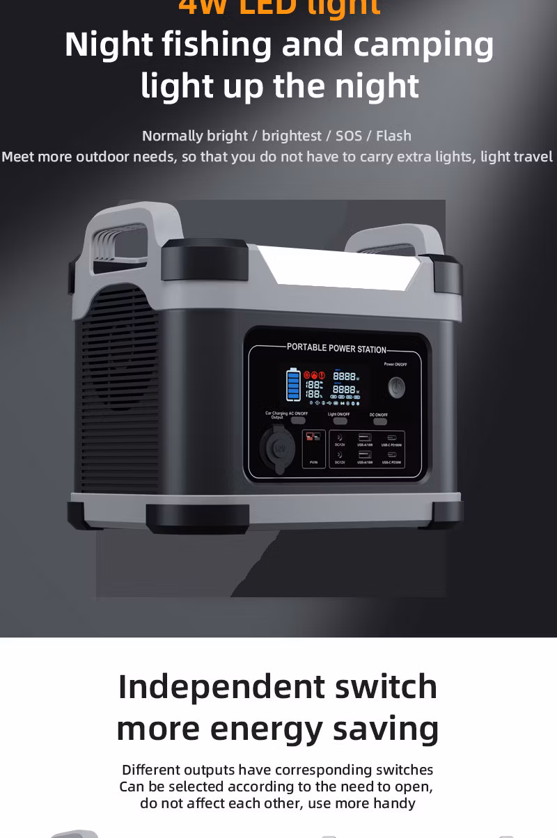 2000W Portable Power Station Power Station with Portable Solar Panel for Outdoor