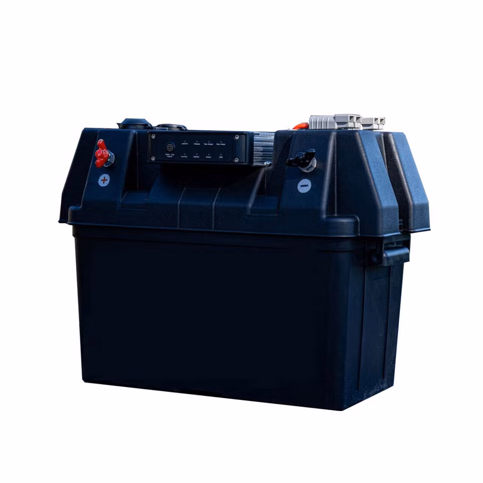 Portable Dual Battery Box Power Station Kit 12 V Marine Boat Camping Battery Boxes All-in-One Portable Power Solution