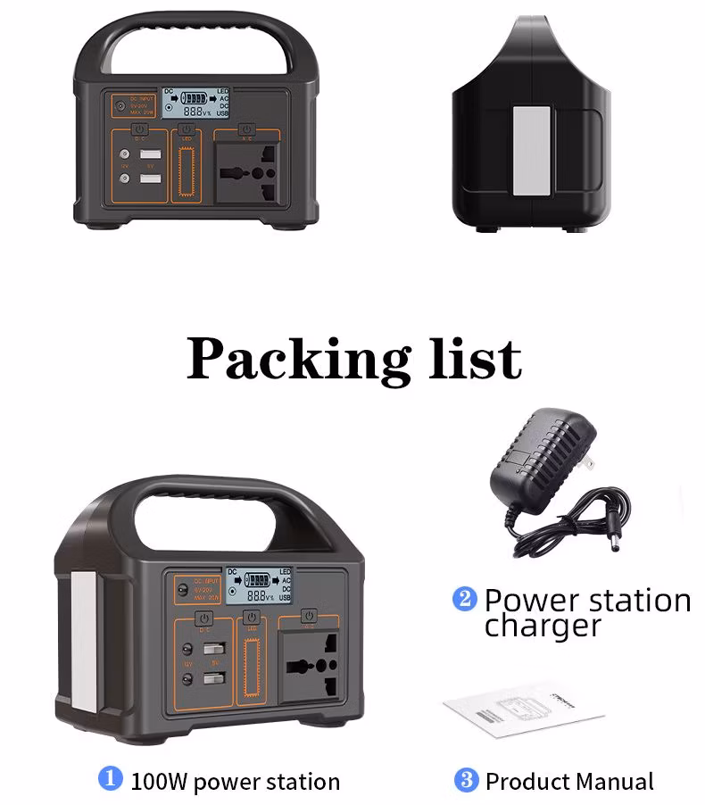 76.8wh Charge All in 1 AC Portable Power Station 100W Solar Generation