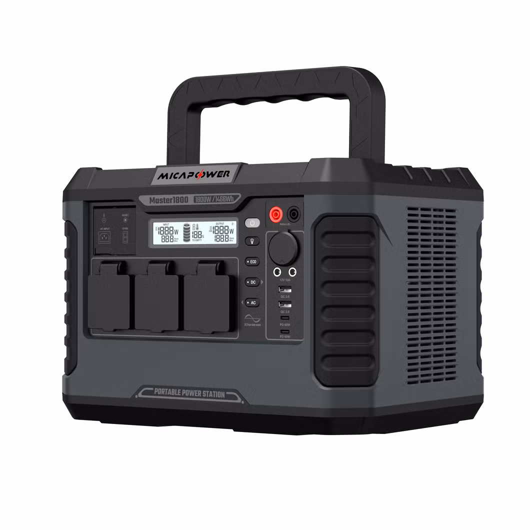 1800W Power Station Outdoor Camping Solar Generator LiFePO4 Battery Solar Portable Power Station for Emergency