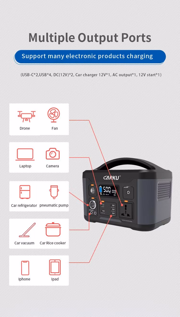 Top Rated Solar Generator Portable Rechargeable Power Station Guangzhou, 500W 568 Wh Battery Household Portable Power Station