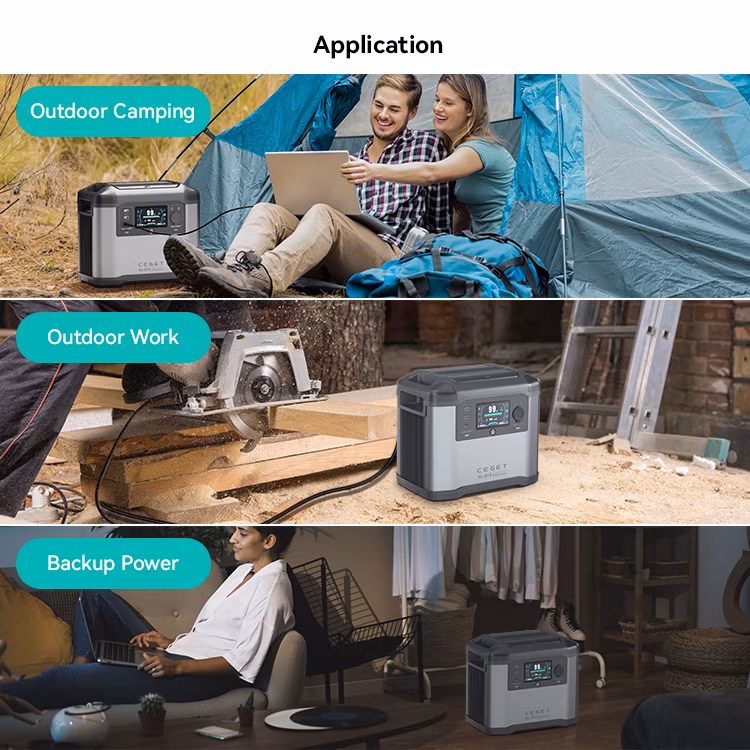 Ceget S15 Portable Power Station 960wh Camping Lithium Battery Solar Generator Fast Charging with AC Outlet 1800W Peak Power Bank (Solar Panel Optional)