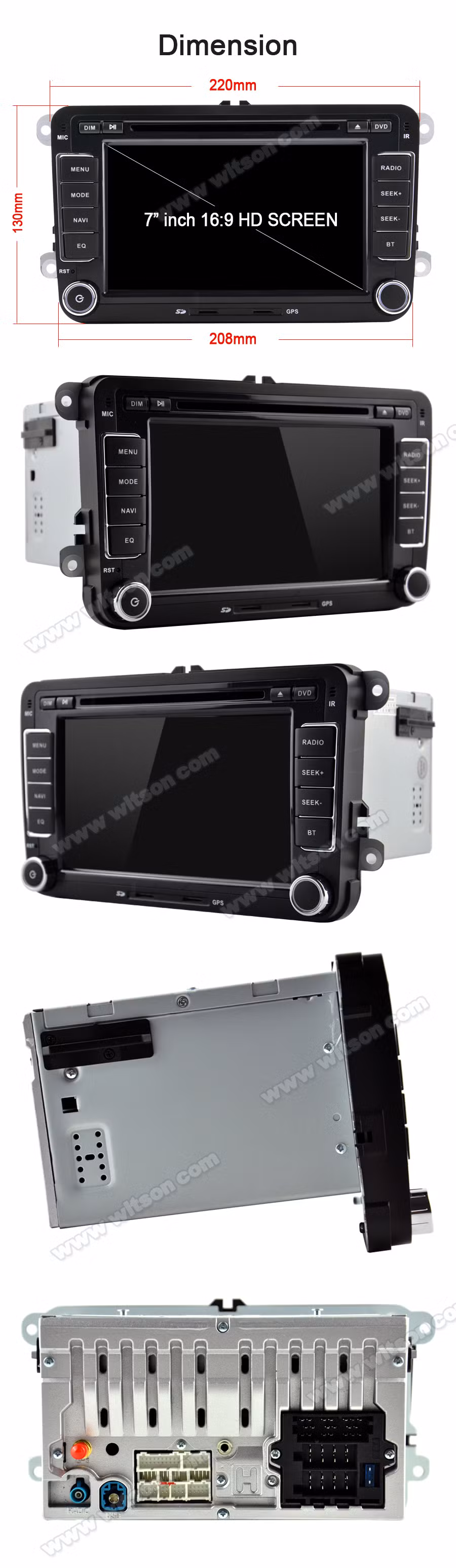 Witson Wince 6.0 Car DVD Player for VW/Volkswagen/Golf/Polo/Tiguan/Passat /B7/B6/Seat/Leon/Skoda/Octavia Vehicle