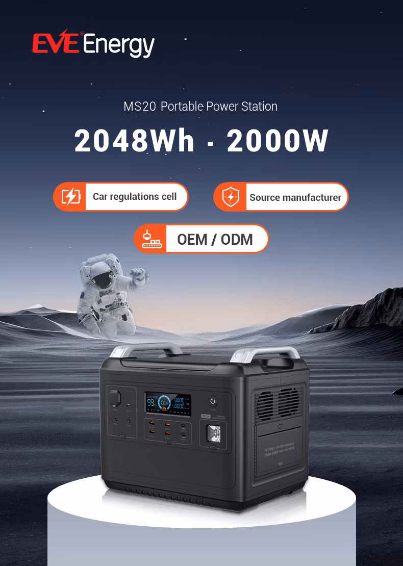 Eve 1997 Wh Stations with Solar Panel 2200W Portable Power Station 2000W Ms20